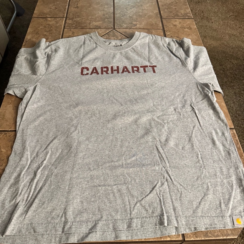 Carhartt Heather Gray T-Shirt with Red Logo